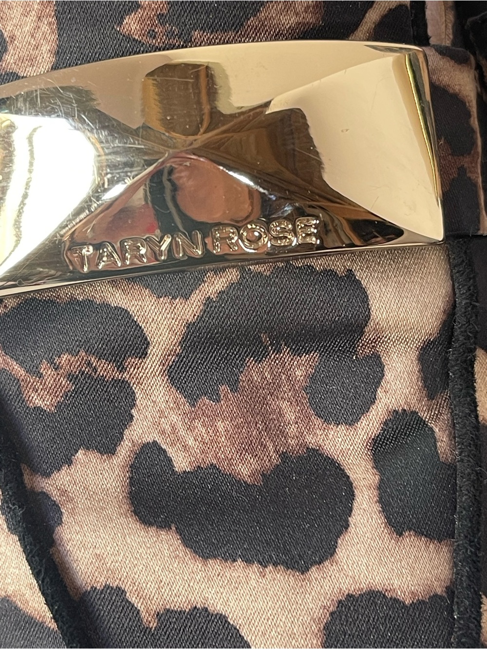 Taryn Rose Leopard-Print Slide Mules with Gold Accent Made in Italy 🇮🇹 Size 8.5 - Picture 3 of 14
